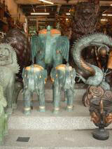 Elefanten schwere Bronze Statuen bemalt